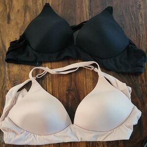 Ambrielle BRAS (2) PEACH AND BLK SZ XXL EXC COND